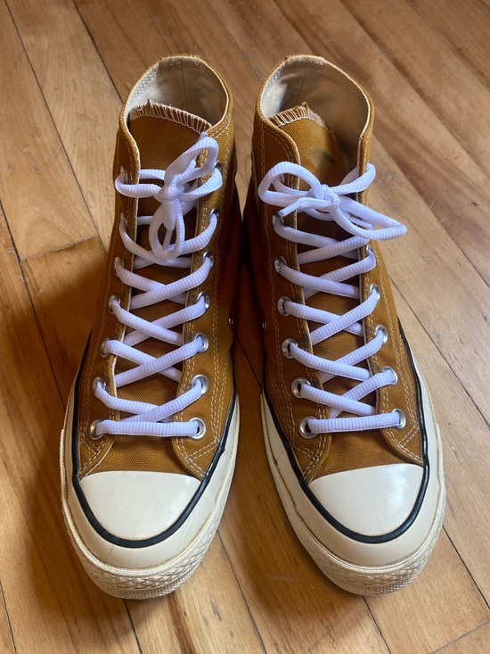 Converse Shoes - Converse High-Top Sneakers in Mustard Yellow with White Accents
